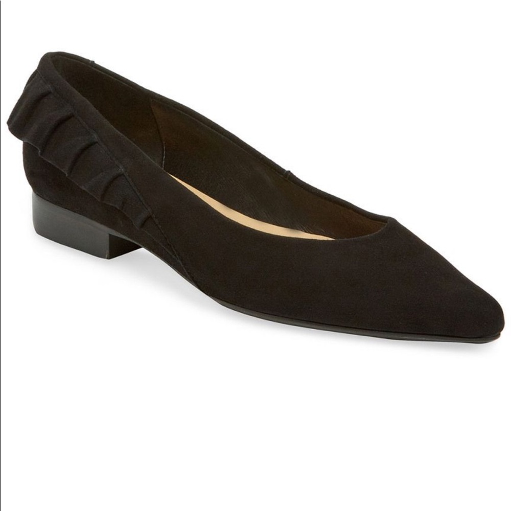 Ava&Aiden Black Suede Ballet Flats, 6.5